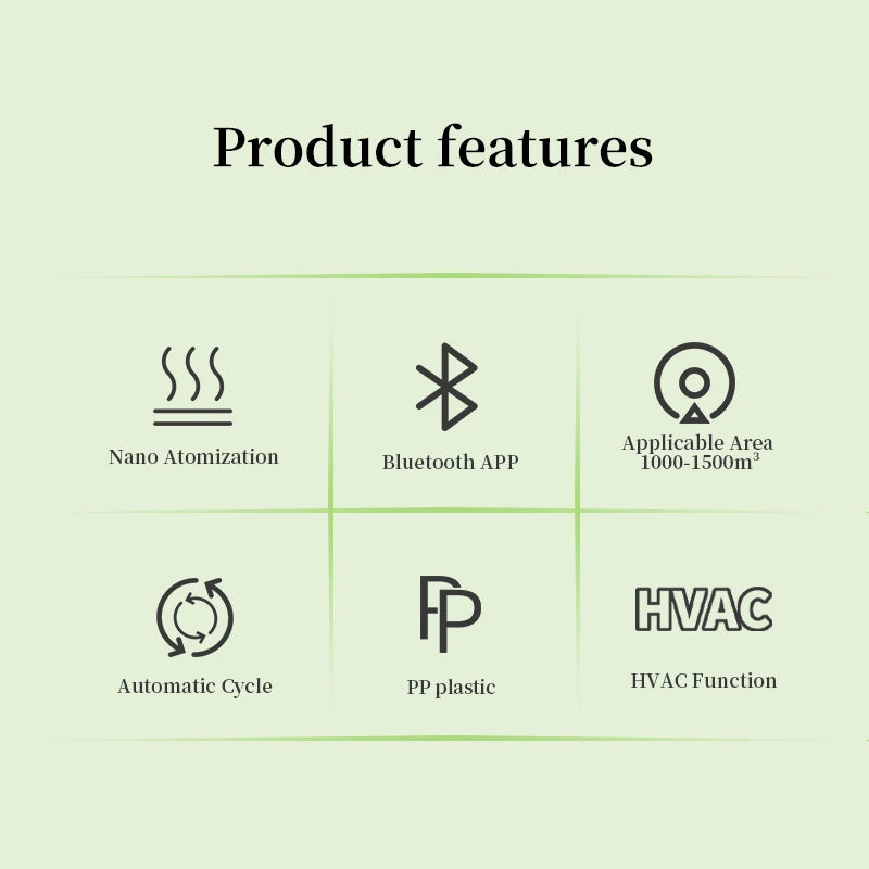 1500m³ Bluetooth Diffuser Electric Smell for Home Perfume Essential Oils Air Freshener 500ML Capacity HVAC Fragrance Flavoring