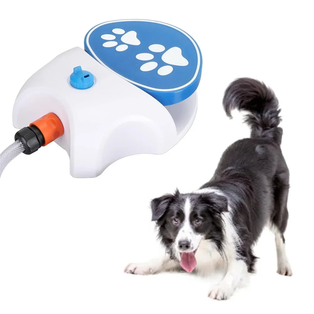 Dog Water Fountain Step Activated Outdoor Sprinkler Activated Water Feeder Large Pets Hydration with Water Hose