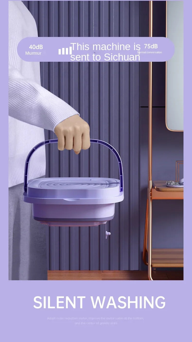 8L Portable Folding Washing Machine Bucket for Clothes Socks Underwear Cleaning Washer Portable Small Travel Washing Machine