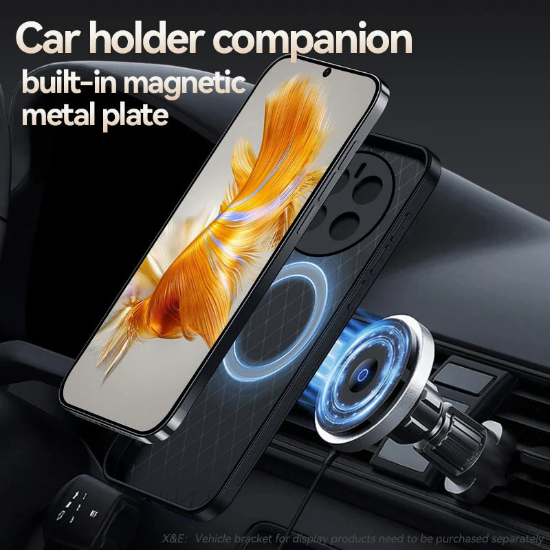 For Hauwei Mate50pro 4G Case Magnetic Car Holder Shockproof Phone Case For Huawei Mate50 Mate 50 Pro 50pro 4G Leather Back Cover