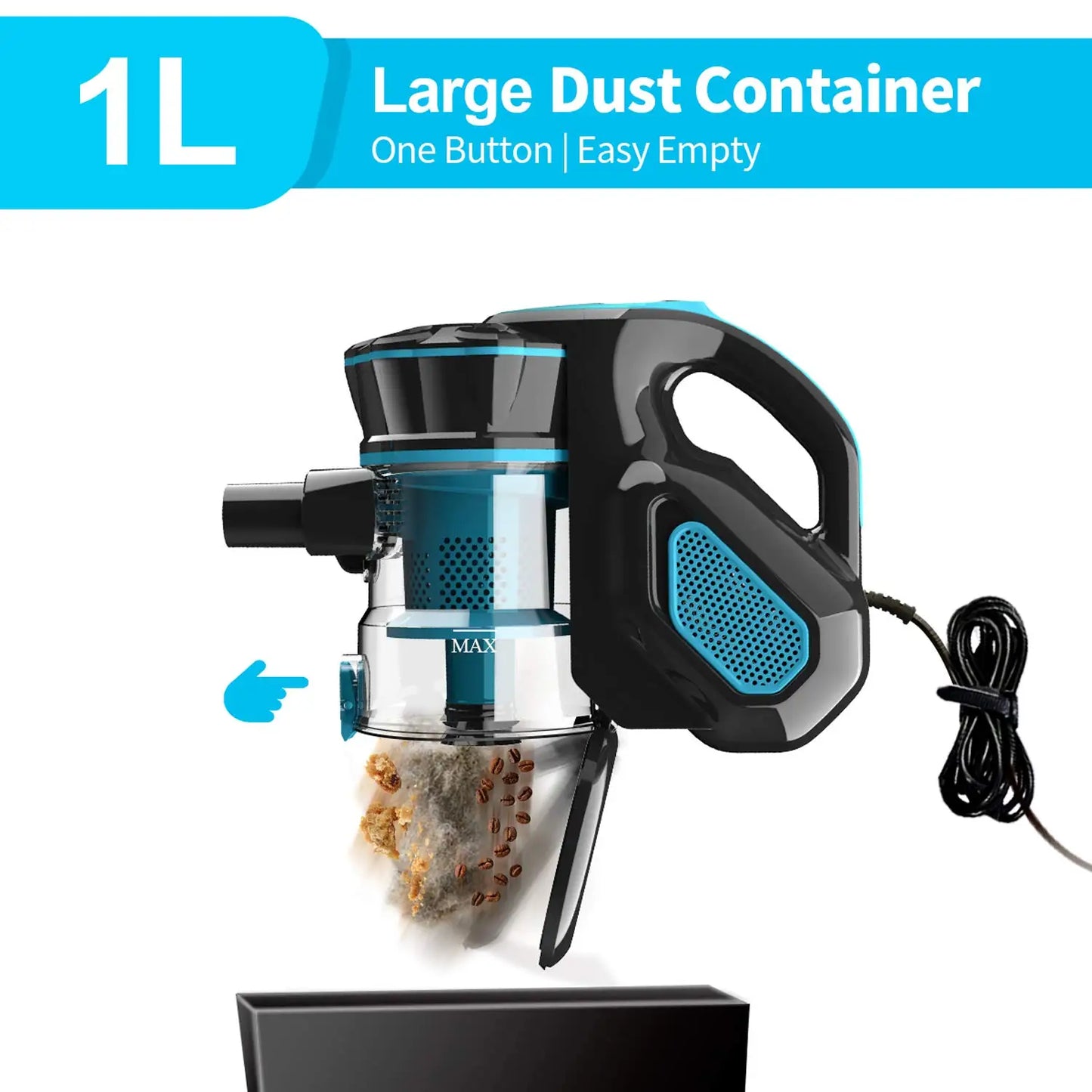 INSE I5 Corded Vacuum Cleaner with 600W Motor 18Kpa Powerful Stick Handheld Vaccum Cleaner for Home Pet Hair Hard Floor Cleaning