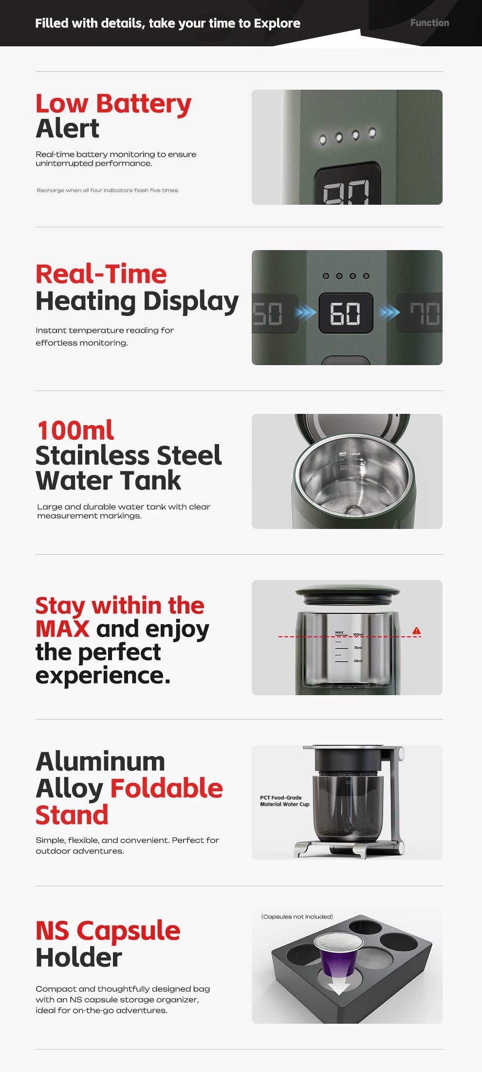 HiBREW Portable Espresso Coffee Machine for Car & Home Camping Coffee Maker Fit Nespresso Dolce Capsule Powder H4C