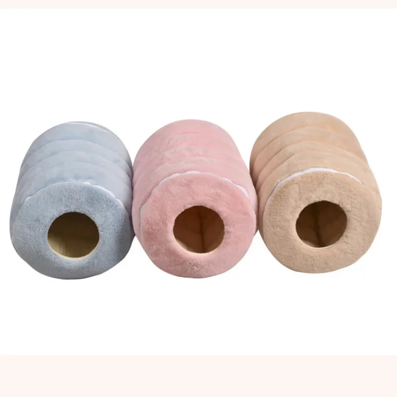 Pet Nest Cocoon Shape Closed Cat Nest Small Dog Bed Plush Soft Puppy Cats Cave Winter Warm Sleeping Bed Removable Cover Supplies