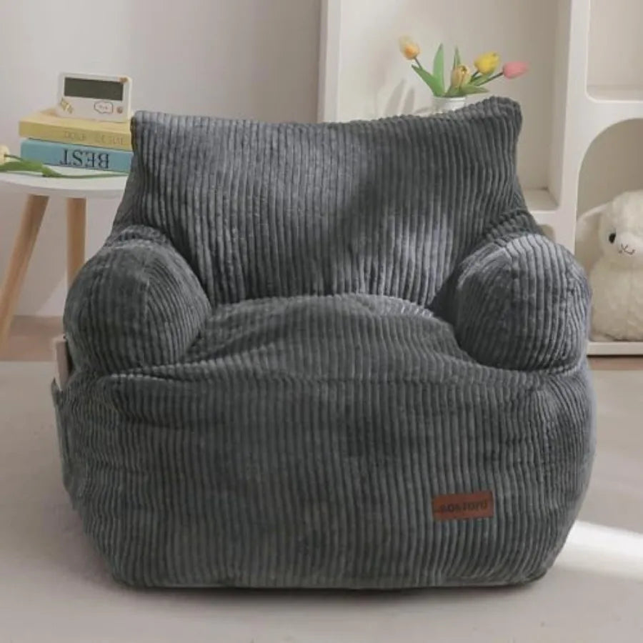 Bean Bag Chair Stuffed Toddler Bean Bag Sofa with Filler Bean Bag Chair for Boys and Girls Lazy Sofa with Pocket Floor Chair fo