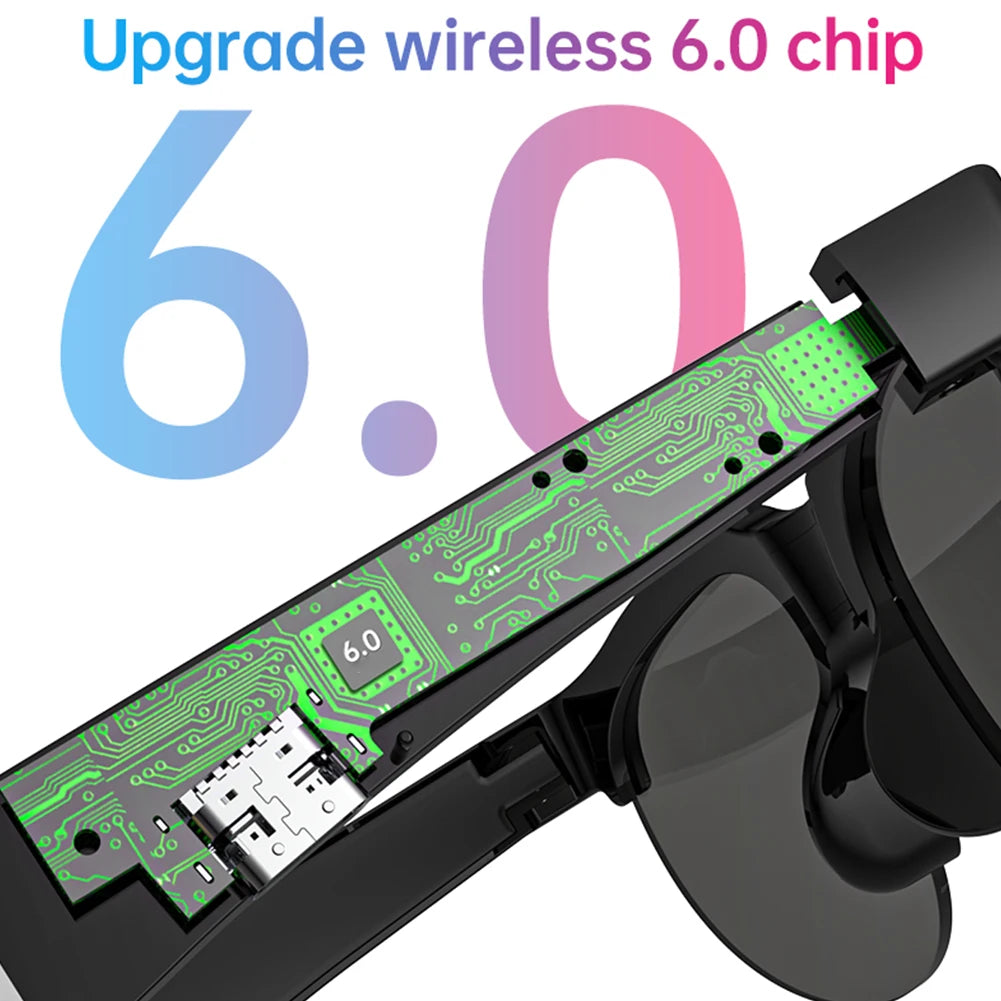 Smart Glasses AI Translator Hands-Free Music & Calls BT Sunglasses UV Protection Outdoor Sports Headphones for Men & Women