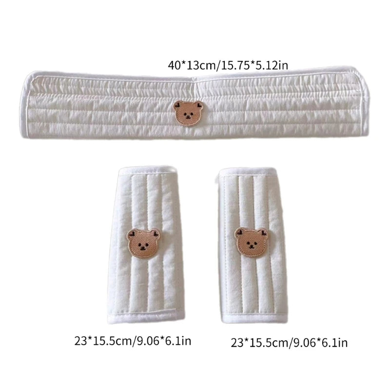 Baby Stroller Armrest Cover Protector Universal Stroller Handlebar Sleeve Cover Seat Belt Shoulder Cover Stroller Burp Cloths