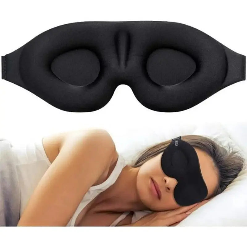 3D Eye Mask Adjustable Suitable for Men and Women with No Pressure on the Eyes Breathable and Light Blocking Eye Mask Black - Merit Sell