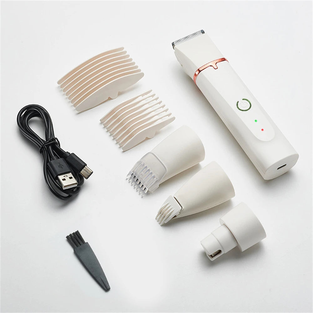 4 IN 1 Pet Hair Trimmer With 4 Blades Grooming Clipper Nail Grinder Paw Shaver Low Noise Durable Pet Trimmer Grooming Kit - Merit Sell