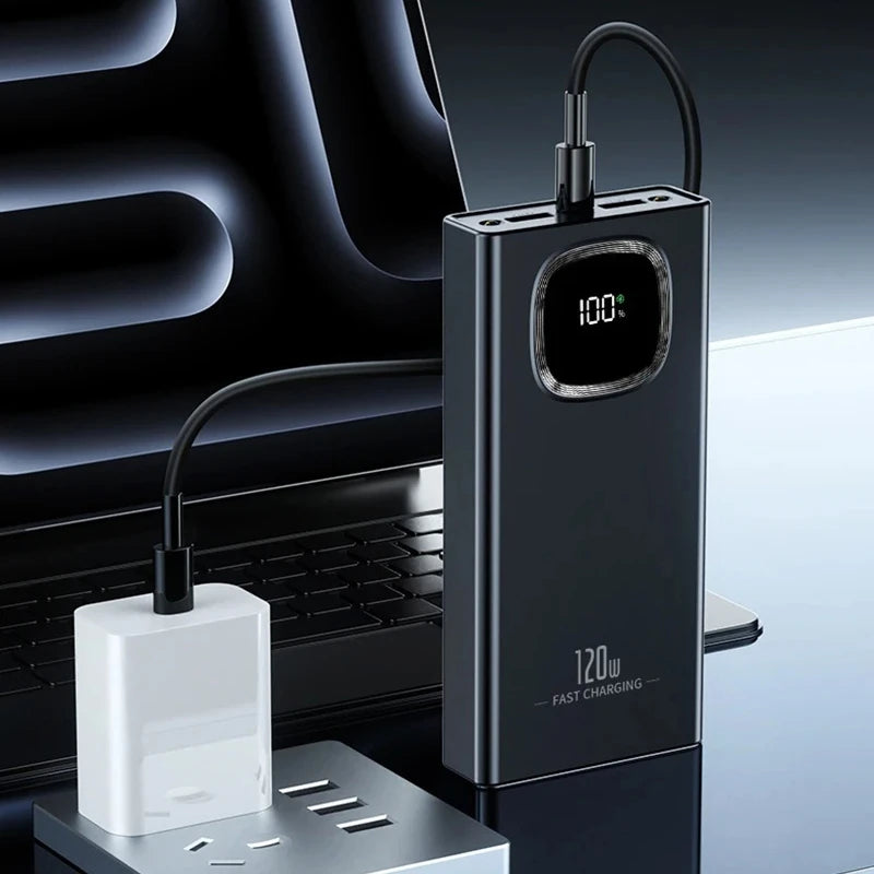 200000mah Power Bank 120w Fast Charging Portable Charger External Battery High Capacity Powerbank Digital Display