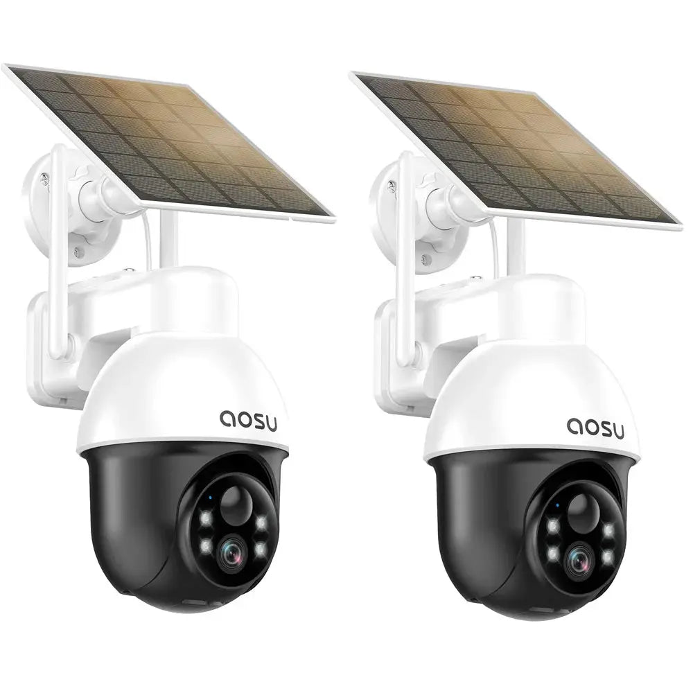AOSU 3MP PTZ Solar Security Camera Built-in Battery Wireless 2.4Ghz WIFI Camera PIR AI Detection 2-Way Audio Outdoor CCTV Camera - Merit Sell