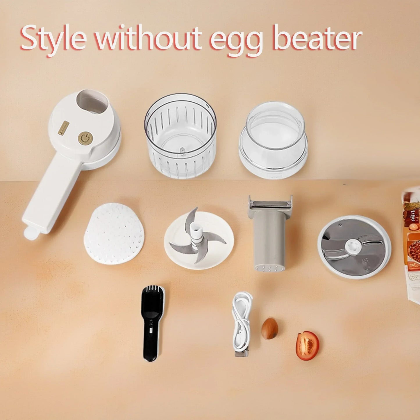 Professional 1PC Mini Food Processor - Wireless Electric Garlic Masher with Multi-Blade Chopping Function