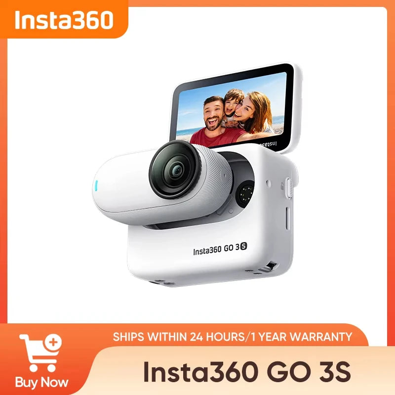 Insta360 GO 3S 4K Tiny Portable Vlogging Camera,Hands-Free POVs,Mount Anywhere,Stabilization,140 Min Battery Life,10m Waterproof