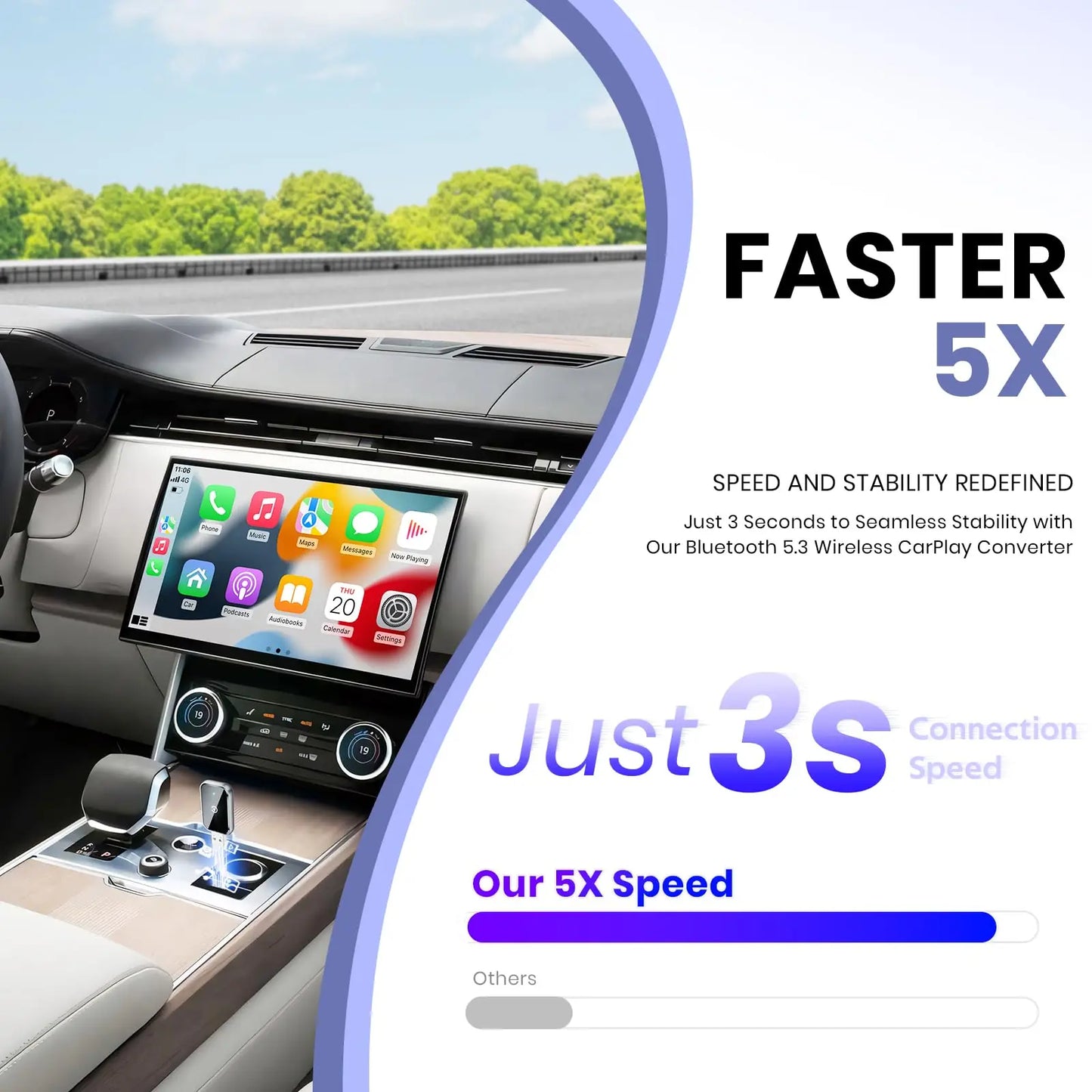 Wireless CarPlay Adapter for iPhone,2in1 Wired to Wireless CarPlay,wireless apple carplay adapter with usb-c/Type-C android auto