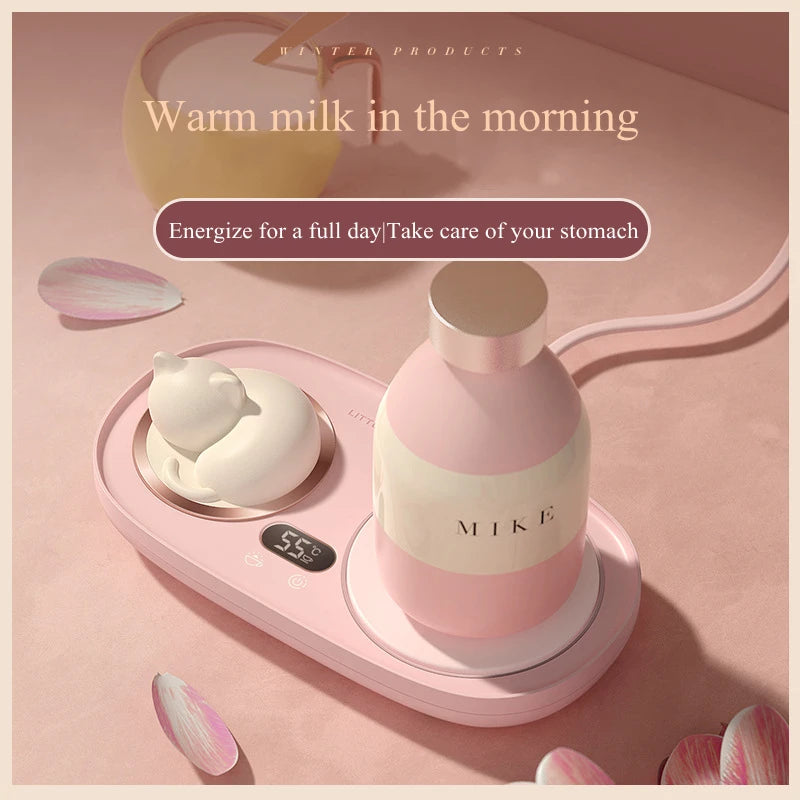 Electric Cup Heater 3 Gear Temperature Mug Warmer Coffee Milk Water Heating Cup Coaster Mat with Night Light Cup Heater