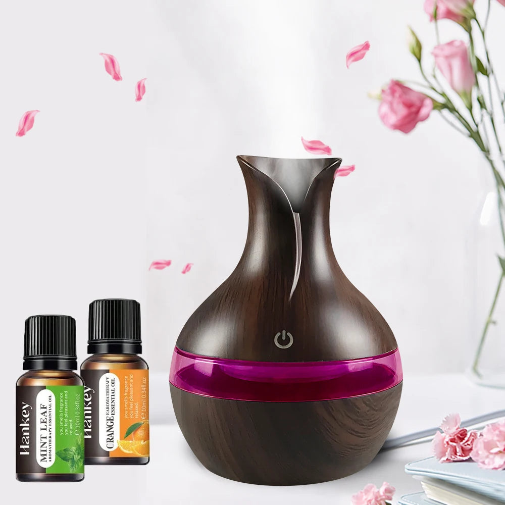 Mini USB Diffuser Air Humidifier with 7-Colors LED night light Aromatherapy Diffuser 300ml Cool Mist Maker for home bedroom - Merit Sell