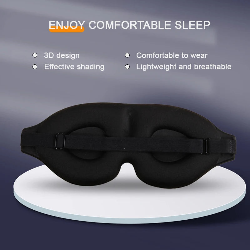 3D Eye Mask Adjustable Suitable for Men and Women with No Pressure on the Eyes Breathable and Light Blocking Eye Mask Black - Merit Sell