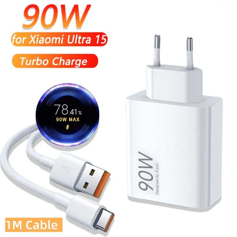 90w 6A Mobile Phone Charger Charging Head European And American Plug Adapter Fast Charging Head Suitable For Xiaomi Redmi