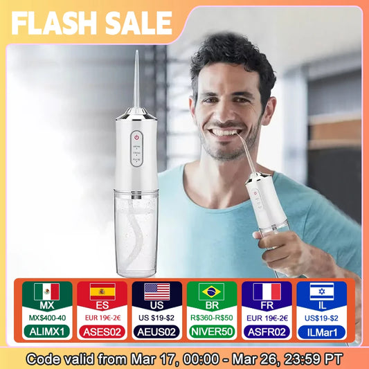 Portable Smart Electric Oral Irrigator Water Flosser 4 Jets 3 Modes Rechargeable Dental Water Jet Irrigator Dental Teeth Cleaner - Merit Sell