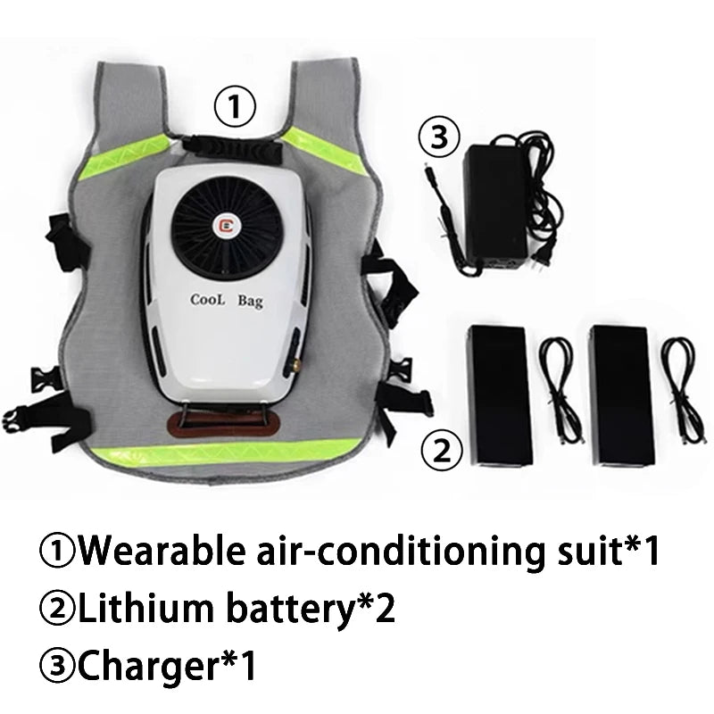 Men Summer Cooling Clothing Air Conditioning Vest Rechargeable Batterie Suitable For Fndoor And Outdoor High Temperature Work