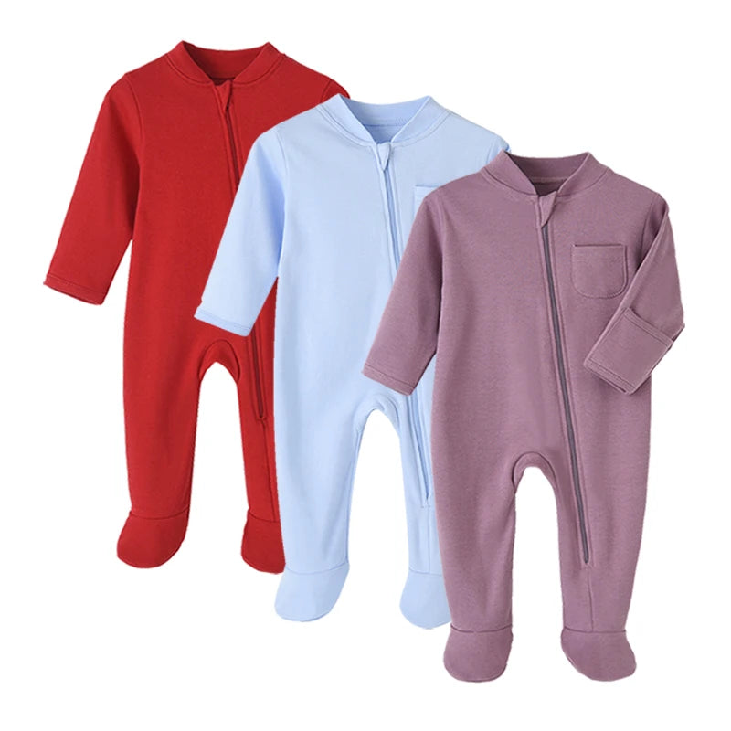 3 Pcs 100% Cotton Newborn Baby Rompers Buy More to Discount Boy Sleepsuits Girl Footies One-pieces Jumpsuits Grow Jumper Growing