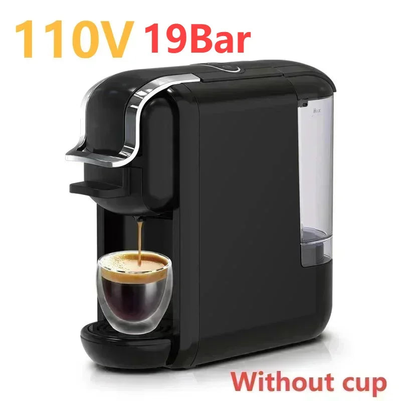 110V 220V 1450W 600ml 19-20Bar 4In1 Multi Capsule Coffee Machine Cold Hot Milk Italian Portable Nespresso Capsule Coffee Machine