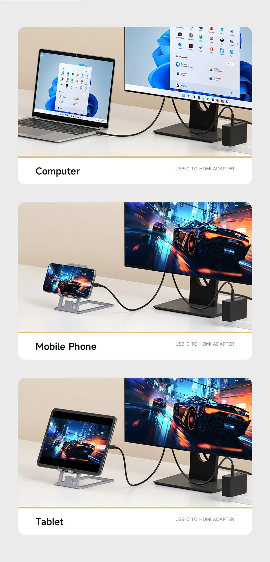 Hagibis Switch Dock for Nintendo Switch/OLED/Switch2 USB C to HDMI Cable Adapter 8K@60Hz HDR 100W PD for Laptop SteamDeck ROG