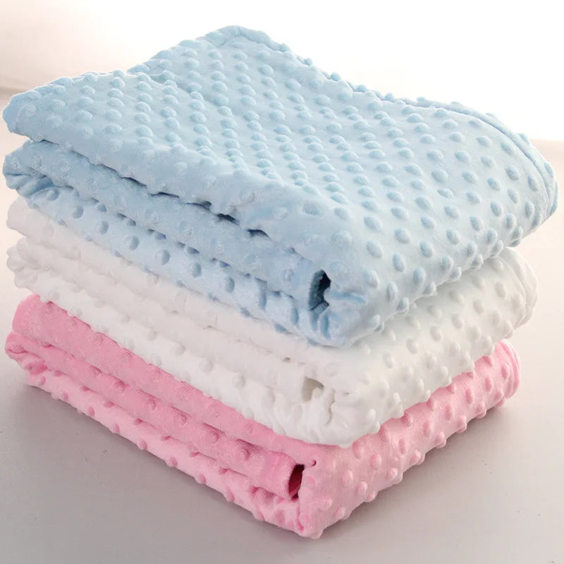 Baby Blanket Warm Double Layer Swaddle Wrap Newborn Thermal Soft Fleece Bath Towel Fluffy Baby Stroller Blanket Sleepsack 70*100