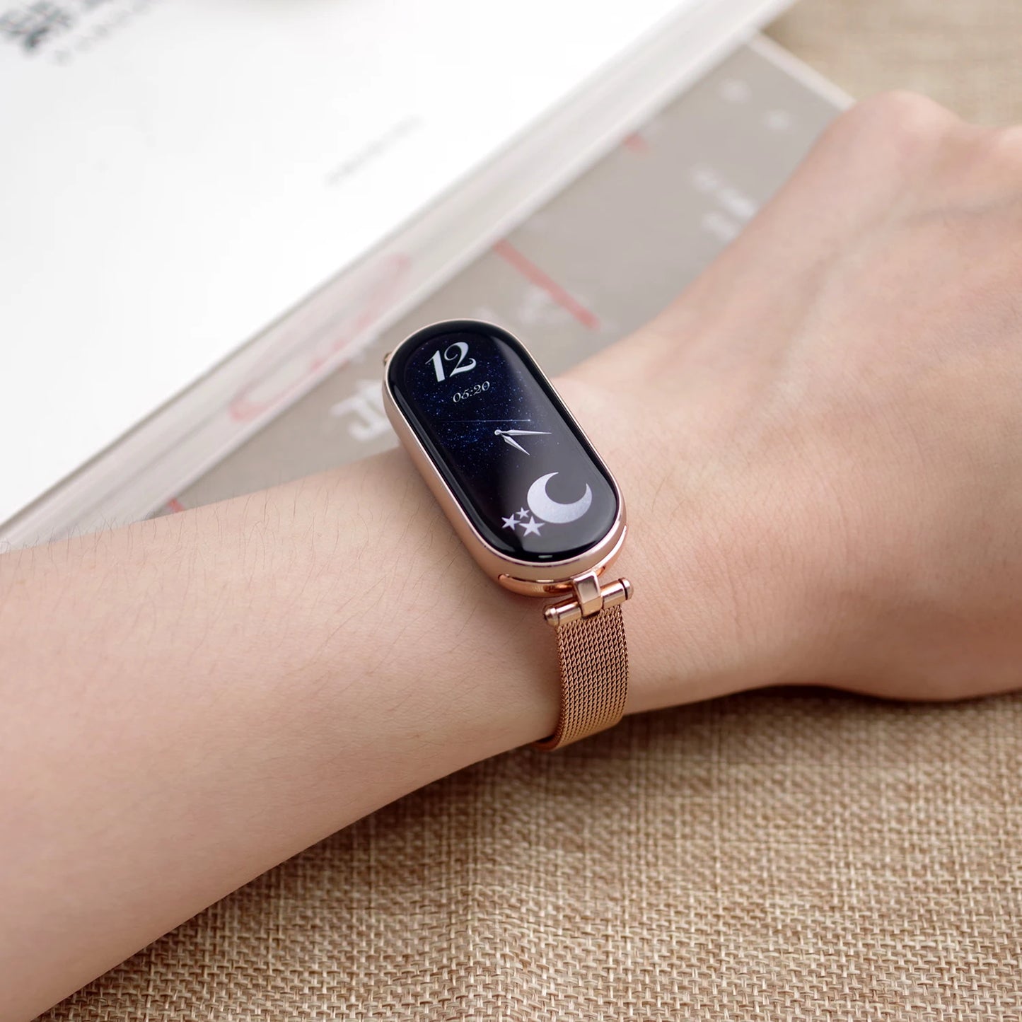 Strap for Mi Band 9 8 10 Bracelet for Xiaomi Smart Band 8 7 5 6 4 3 NFC Global Version Women Girls Metal Watch Band Wristband