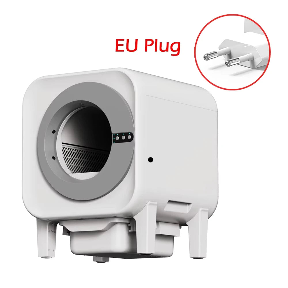 Smart Self-Cleaning Cat Litter Box Odor-Removal Design Hands-Free Cleanup Cat Toilet 75L Automatic WiFi APP Control