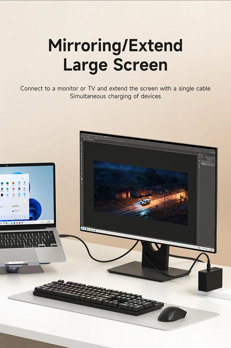 Hagibis Switch Dock for Nintendo Switch/OLED/Switch2 USB C to HDMI Cable Adapter 8K@60Hz HDR 100W PD for Laptop SteamDeck ROG