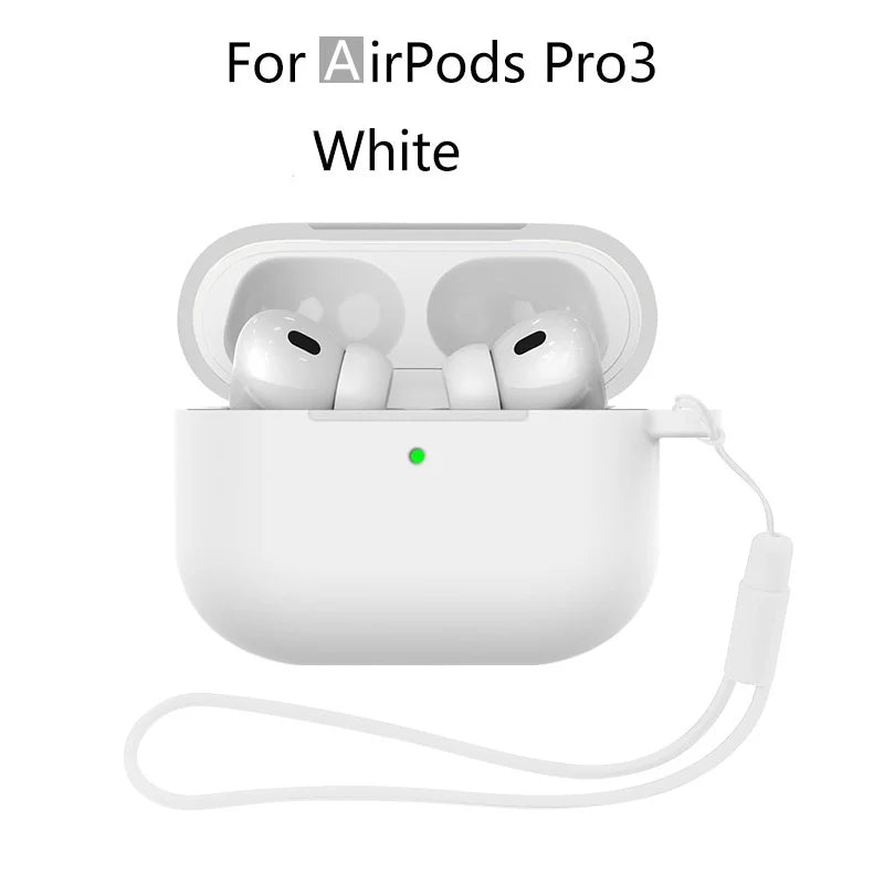 For AirPods Pro 3 2025 Case Silicone Protector for airpods Pro Front LED Visible Pro 2 Case cover with Lanyard for airpods pro 2