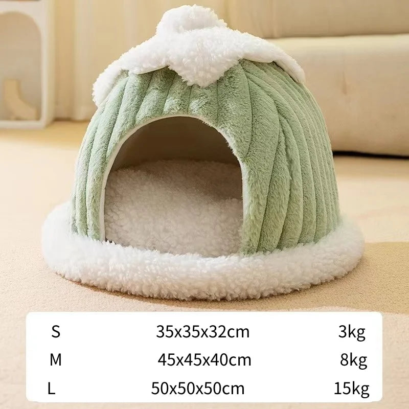 New Winter Pet House Dog Soft Nest Kennel Cozy Sleeping Warm Cave Cat Dog Kitty Basket Cats Bed For Small Medium Dogs Cats