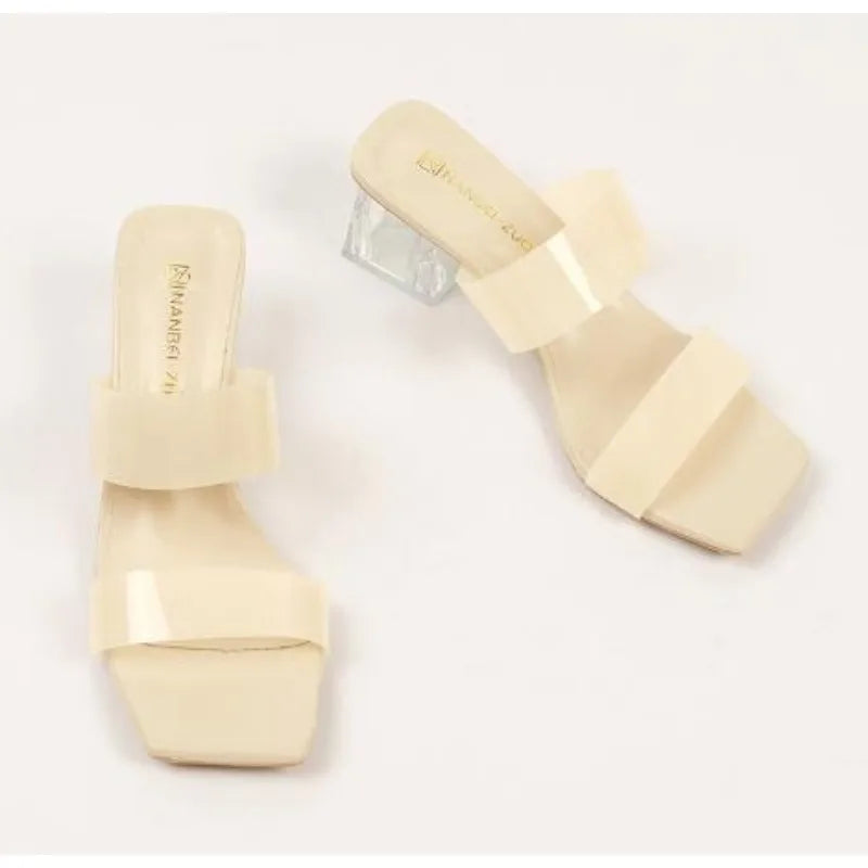 Plus Size 35-43 women's Shoes Summer Concise Slippers Square Toe Shallow Slippers High Quality Luxury Slippers