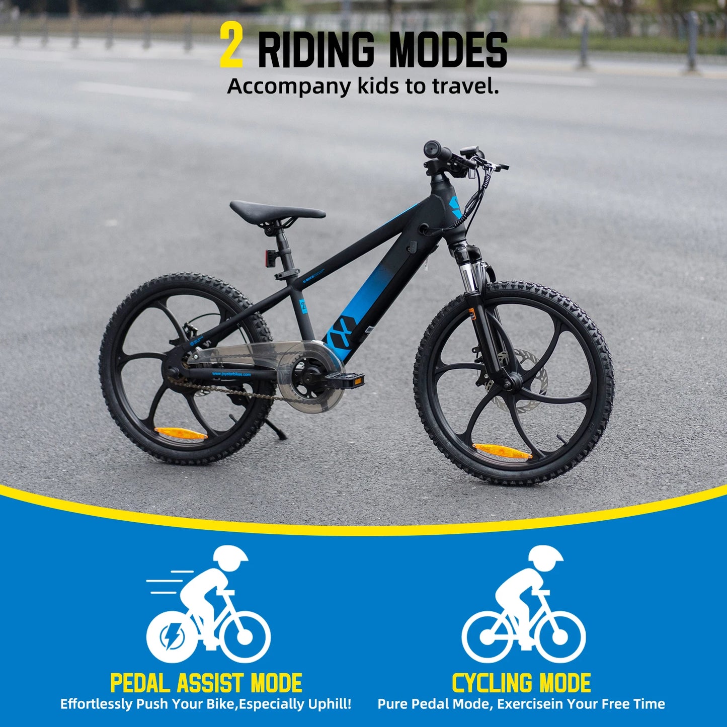 JOYSTAR Electric Bike for Kids Teens Ages 7+ with 250W Motor, 15 Miles 15MPH Electric Mountain Bicycle Safe Mini Ebikes