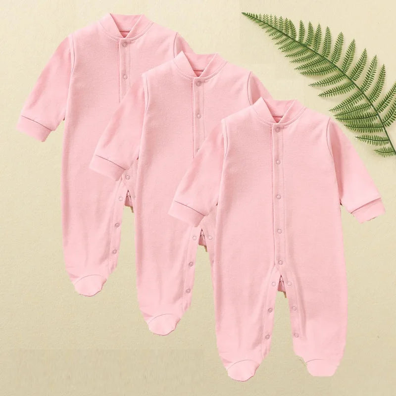 3 Pcs 100% Cotton Newborn Baby Rompers Buy More to Discount Boy Sleepsuits Girl Footies One-pieces Jumpsuits Grow Jumper Growing