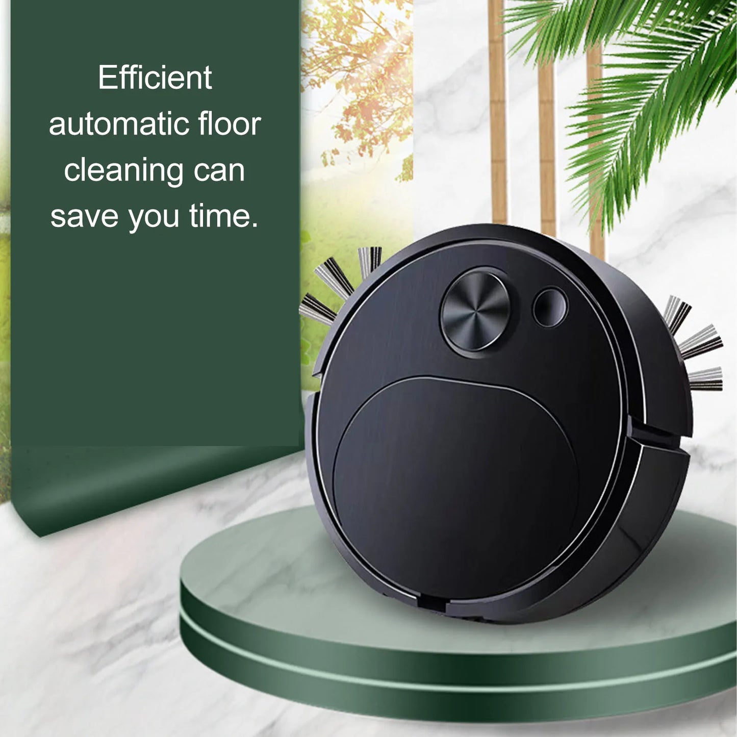 Intelligent Sweeping Robot 3 in 1 Rechargeable Low Noise Automatic Vacuum Cleaner Compact Strong Suction Power for Office