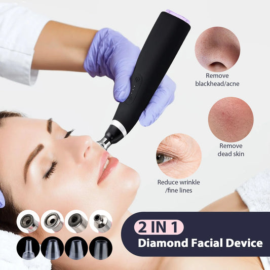 Foreverlily Portable Diamond Peeling Machine Microdermabrasion Facial Cleaning Device Exfoliation Vacuum Blackhead Remover - Merit Sell