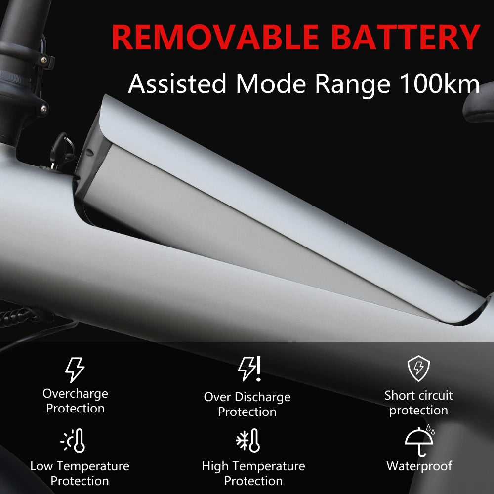 HUANCI Q3 Mountain Electric bicycle 2000W 60KM/H removable battery electric bike 48V 20AH Ebike 20Inch fat tire Off-Road e bike