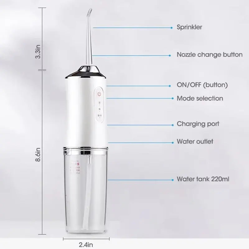 Portable Smart Electric Oral Irrigator Water Flosser 4 Jets 3 Modes Rechargeable Dental Water Jet Irrigator Dental Teeth Cleaner