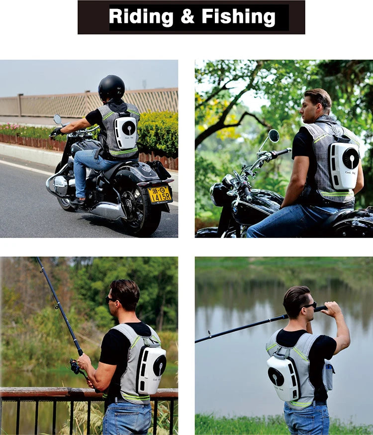 Men Summer Cooling Clothing Air Conditioning Vest Rechargeable Batterie Suitable For Fndoor And Outdoor High Temperature Work