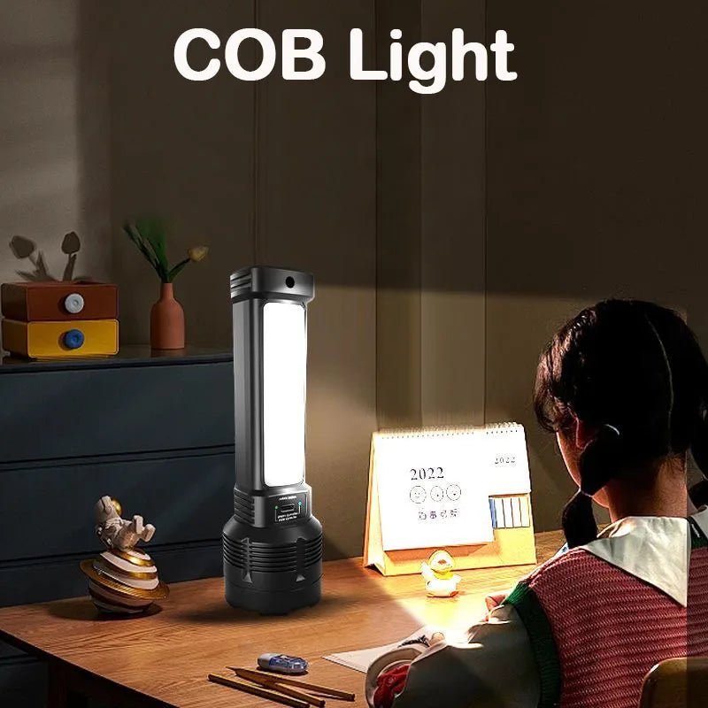 Multi-function Solar LED Flashlight Outdoor Super Long Range Torch Emergency Power Bank LED Solar Outdoor Light