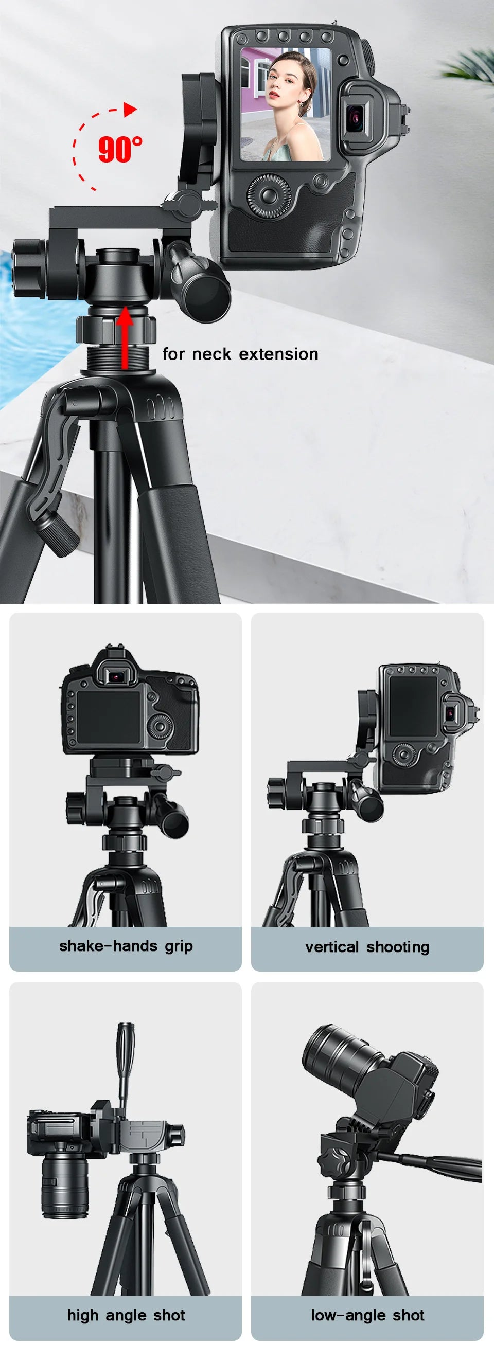 Phone Travel Self Tripod Aluminum Tall 55” 140CM Stand With Quick Plates Mount Pan Head For Canon Nikon DSLR SLR Digital Camera