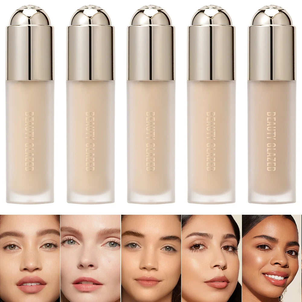 BEAUTY GLAZED Full Coverage Liquid Concealer,Covers Under Eye Dark Circles & Blemishes,Long-Lasting Waterproof