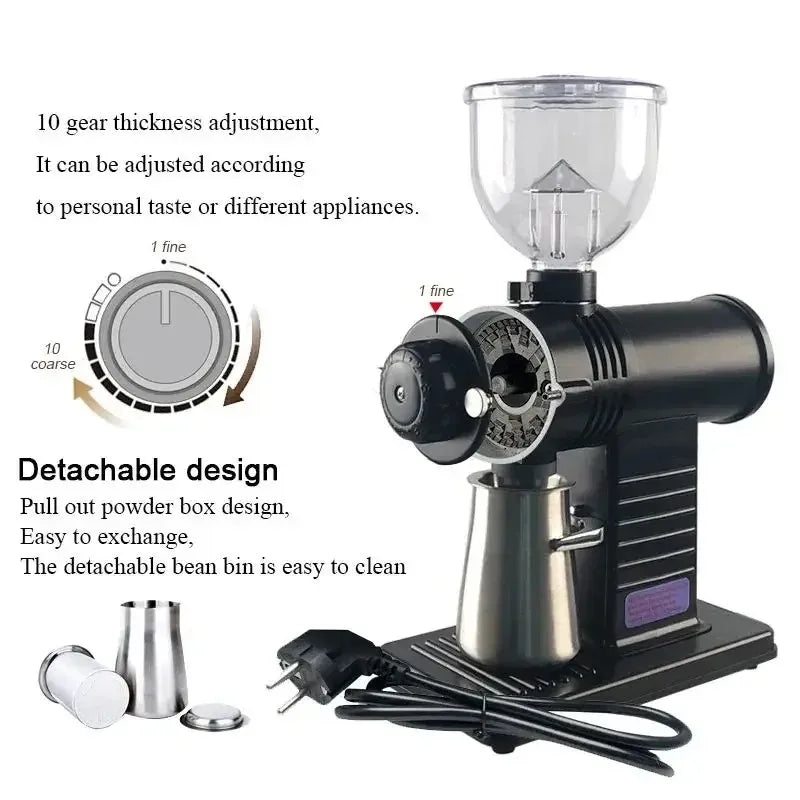 DIVEDEER Electric Coffee Bean Grinder Italian Hand Punch Small Household Coffee Bean Grinding and Crushing Machine