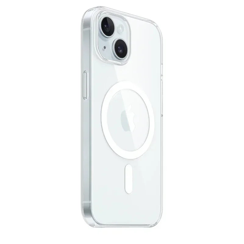 Magnetic original clear case for iPhone with transparent silicone cover and MagSafe compatibility