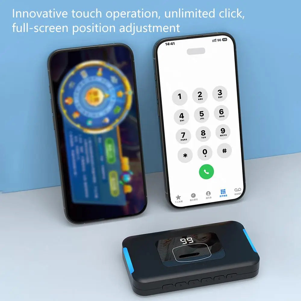 Smart Phone Wireless Auto Screen Clicker BT-Compatible 199 Gear Adjust Clicking Simulator Mute For Live Stream Play Game