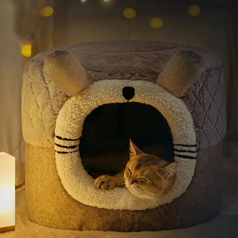 New Winter Pet House Dog Soft Nest Kennel Cozy Sleeping Warm Cave Cat Dog Kitty Basket Cats Bed For Small Medium Dogs Cats