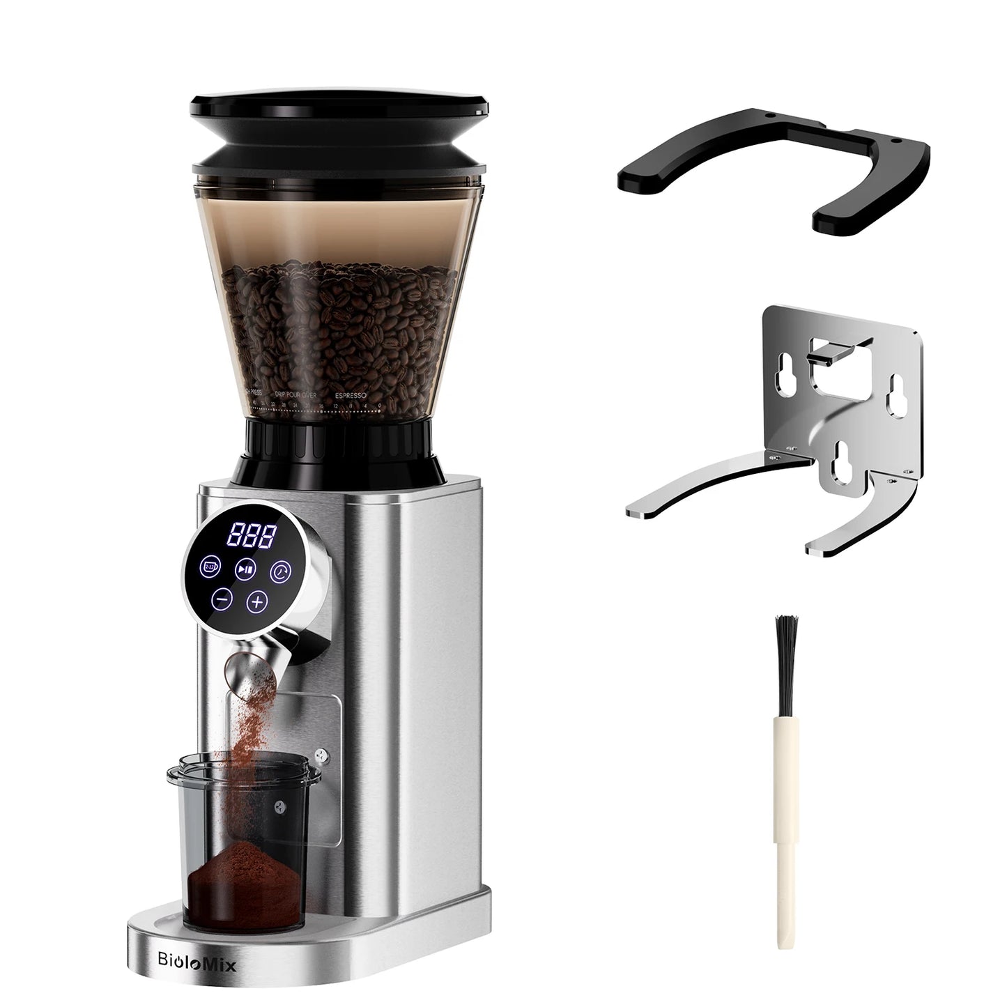 BioloMix Electric Conical Burr Coffee Grinder with Removable Holder,with 48 Grind Settings Adjustable,for Espresso Coffee