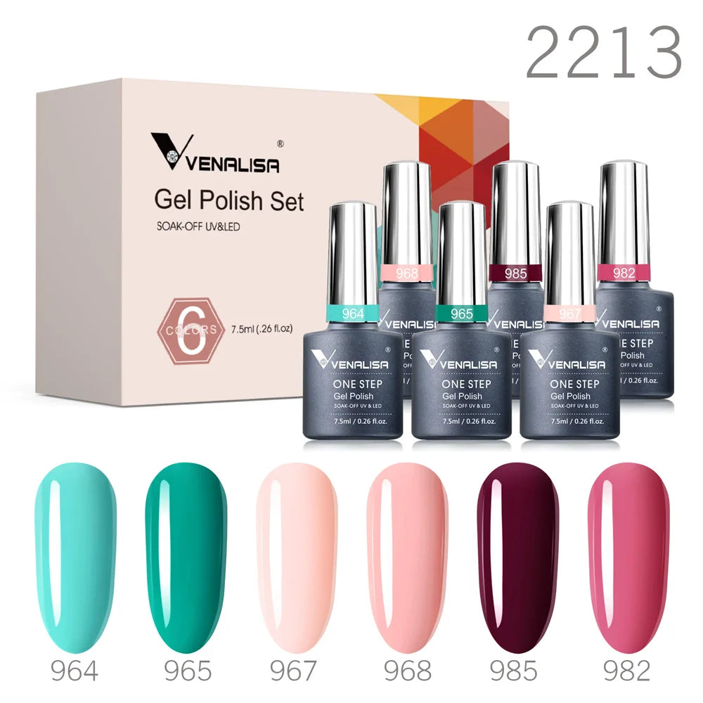 Venalisa Color Nail Gel Polish Kit Jelly Pink Semi-transparent HEMA FREE Self Leveling Nude Natural Pink Nail Manicure Set