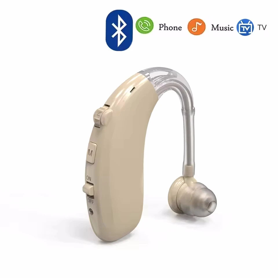 New Best Rechargeable Bluetooth ear Hearing Aid Adjustable Tone Sound Amplifier Portable Deaf Elderly digital BTE Hearing Aids